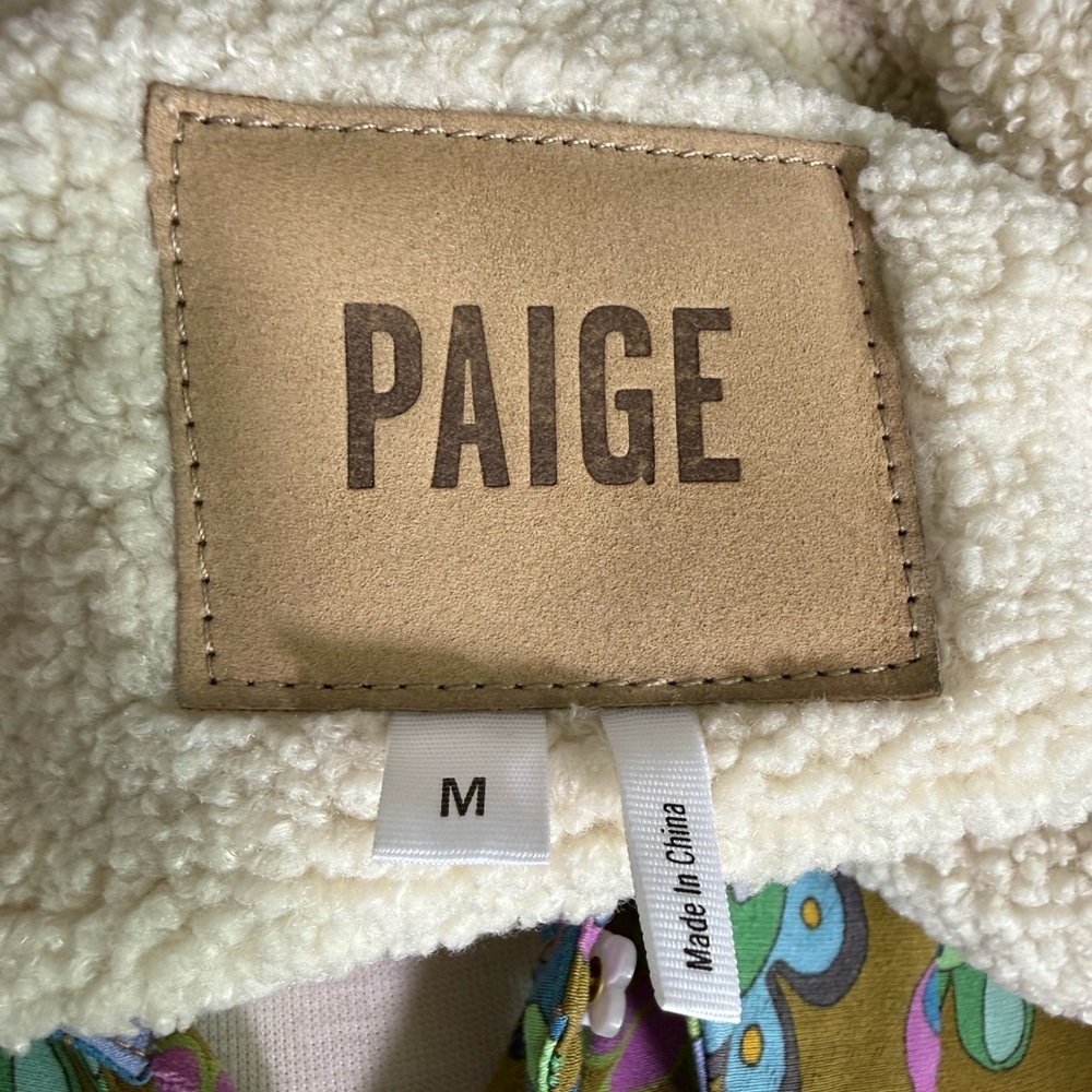 PAIGE Cream Sherpa Jacket with Multicolor Accents